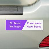 Ken Jezus, Know Peace Bumpersticker (Op auto)