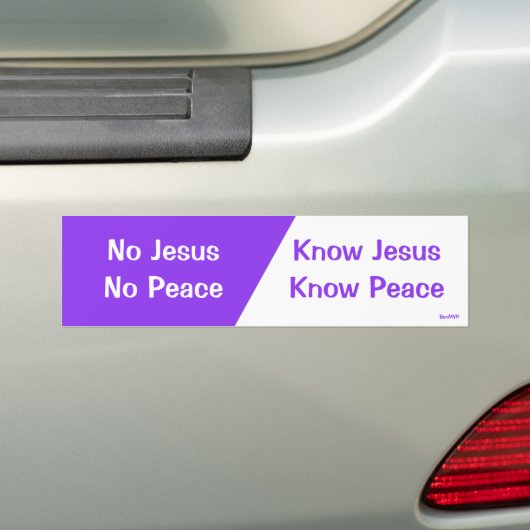 Ken Jezus, Know Peace Bumpersticker (Op auto)