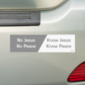 Ken Jezus, Know Peace Bumpersticker (Op auto)