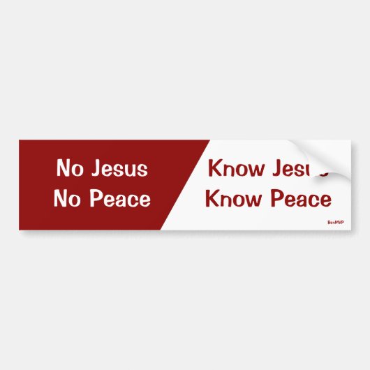Ken Jezus, Know Peace Bumpersticker (Voorkant)