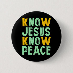 Ken Jezus weet dat vrede God kent Ronde Button 5,7 Cm