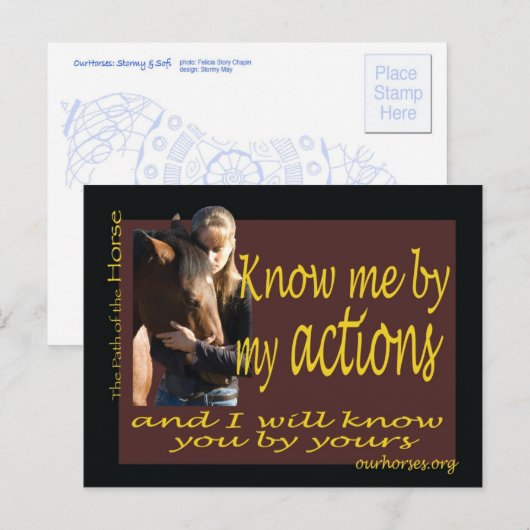 Ken me door mijn acties briefkaart (Voorkant / Achterkant)