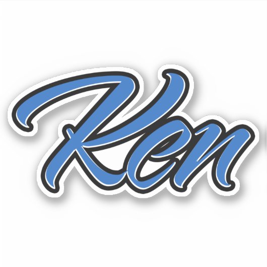 Ken Name blue Aufkleber Sticker Stickerset (Voorkant)