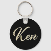 Ken Name whitegold Button Schlüsselanhänger