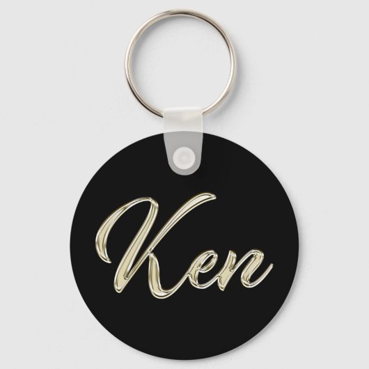 Ken Name whitegold Button Schlüsselanhänger Sleutelhanger (Voorkant)