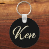 Ken Name whitegold Button Schlüsselanhänger Sleutelhanger (Voorkant)