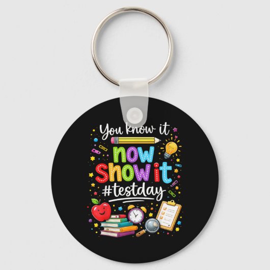 Ken Toon Testdag Motiverende Leraar Sleutelhanger (Voorkant)