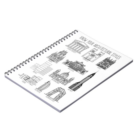 Ken uw architectuurstijlen Gebouwen Notitieboek (Linkerzijde)