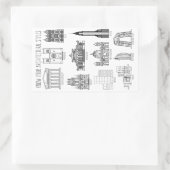 Ken uw architectuurstijlen Gebouwen Rechthoekige Sticker (Tas)
