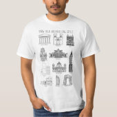 Ken uw architectuurstijlen Gebouwen T-shirt (Voorkant)