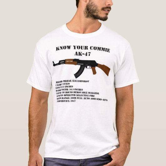 Ken Uw Commie AK-47 T-shirt (Voorkant)