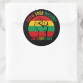 Ken Uw Geschiedenis Rood Geel Geel Juneteenth Ronde Sticker (Tas)