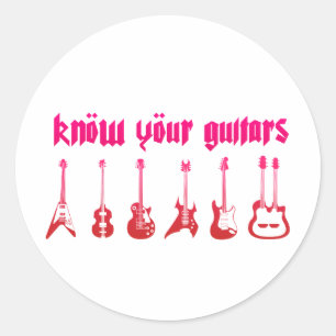Ken Uw Guitar - Emo Alternative Grunge Rock Ronde Sticker