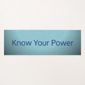 "Ken Uw Macht" Blauwe Toongradiënt van Tonen Yogamat (Voorkant (horizontaal))