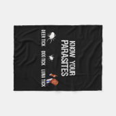 Ken uw parasieten - herten teken, hond teken, Luna Fleece Deken (Voorkant (Horizontaal))