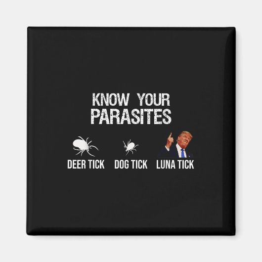 Ken uw parasieten - herten teken, hond teken, Luna Magneet (Voorkant)
