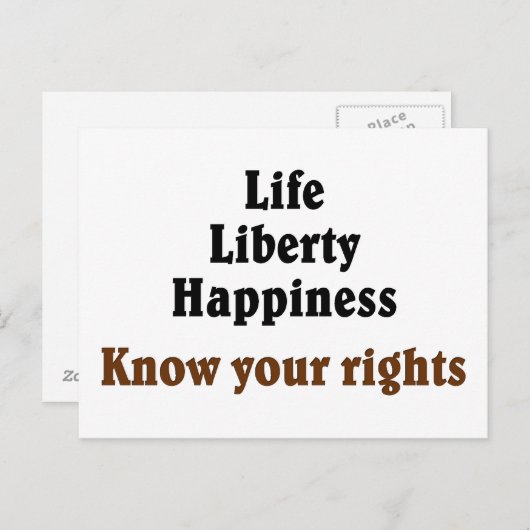 Ken uw rechten briefkaart (Voorkant / Achterkant)