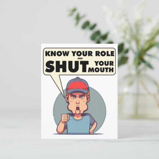 Ken uw rol en sluit uw mond. (Staand voorkant)