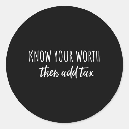 Ken uw waarde en voeg belasting toe voor ronde sticker (Voorkant)