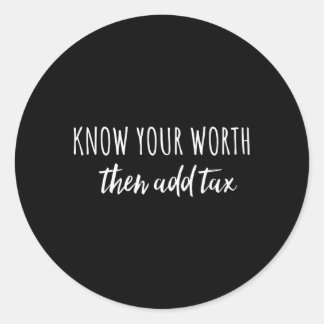 Ken uw waarde en voeg belasting toe voor ronde sticker