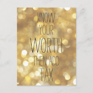 Ken uw waarde - Gold Bokeh Inspirerend Quote Briefkaart