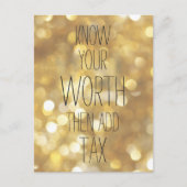 Ken uw waarde - Gold Bokeh Inspirerend Quote Briefkaart (Voorkant)