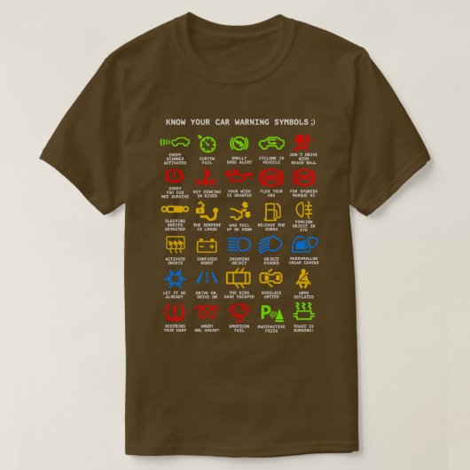 Ken Uw Waarschuwingslichten voor auto Mechanics Fu T-shirt (Design voorkant)