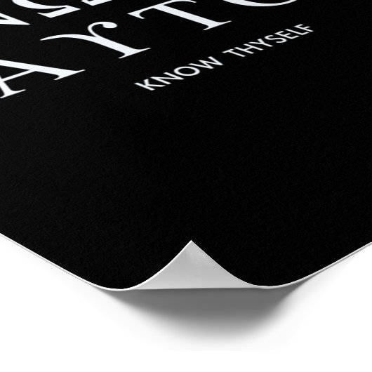 Ken Uzelf (gnothi Seauton) Lange mouw Poster (Hoek)