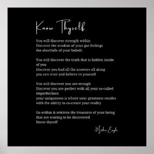 Ken uzelf inspirerend gedicht muur poster