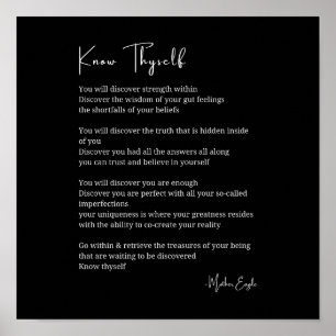 Ken uzelf inspirerend gedicht muur poster