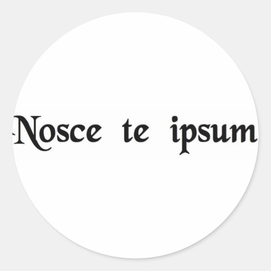Ken uzelf. ronde sticker (Voorkant)