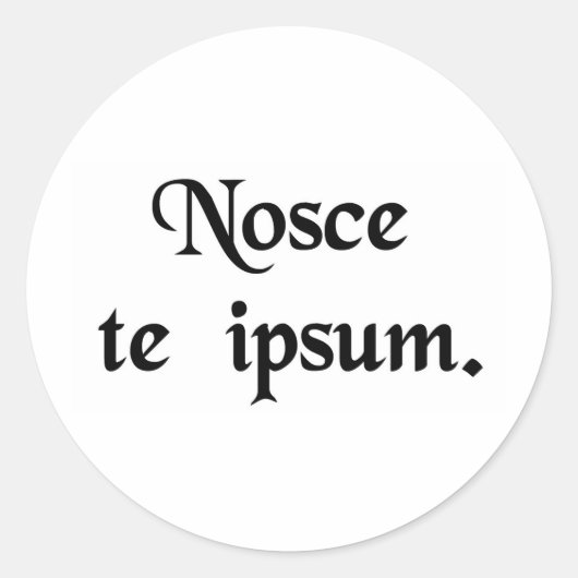 Ken uzelf. ronde sticker (Voorkant)