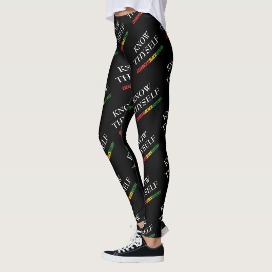 KEN UZELF Vier Zwarte Geschiedenis Stijlvolle BHM Leggings (Links)
