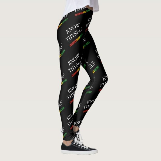 KEN UZELF Vier Zwarte Geschiedenis Stijlvolle BHM Leggings (Rechts)