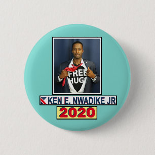 Ken W. Nwadike, Jr. voor President Ronde Button 5,7 Cm