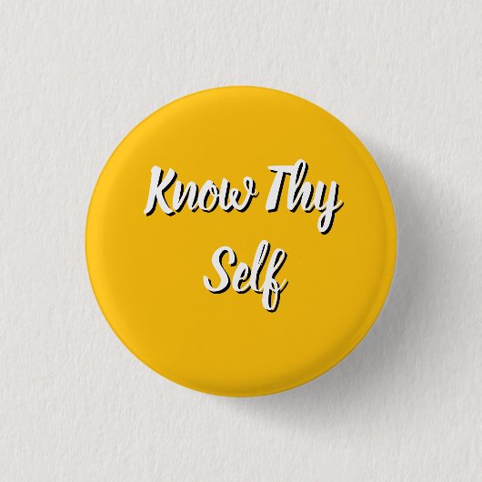 Ken zichzelf geel ronde button 3,2 cm (Voorkant)