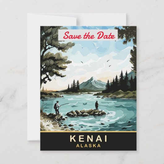 Kenai Alaska Bergmeer Trouw Uitnodiging (Voorkant)
