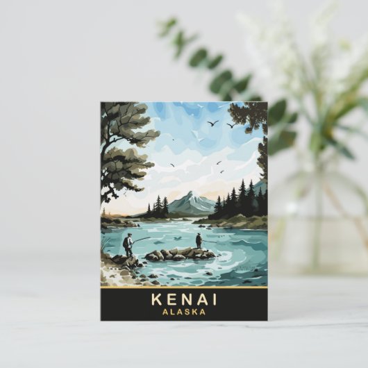 Kenai, Alaska, Vintage reizen Briefkaart (Staand voorkant)