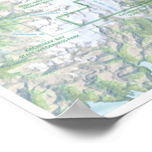 Kenai Fjords map poster (Hoek)