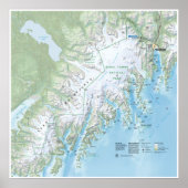 Kenai Fjords map poster (Voorkant)