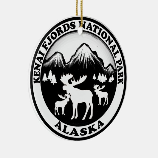 Kenai Fjords Nationaal Park Alaska-mose-versiering Keramisch Ornament (Rechts)