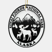 Kenai Fjords Nationaal Park Alaska-mose-versiering Keramisch Ornament (Links)