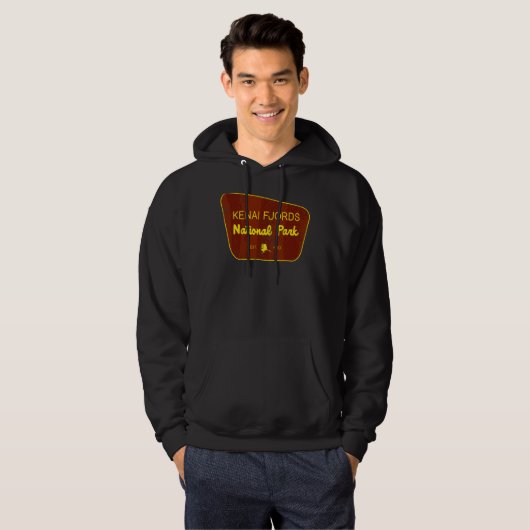Kenai Fjords Nationaal Park Alaska Natuur Distress Hoodie (Voorkant volledig)