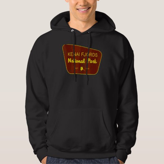 Kenai Fjords Nationaal Park Alaska Natuur Distress Hoodie (Voorkant)
