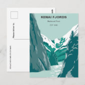  Kenai Fjords Nationaal Park Alaska retro Briefkaart (Voorkant / Achterkant)