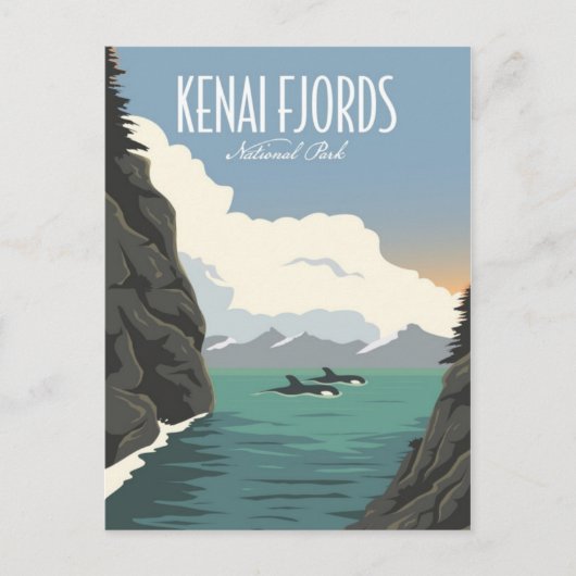 Kenai Fjords Nationaal Park Alaska retro Briefkaart (Voorkant)