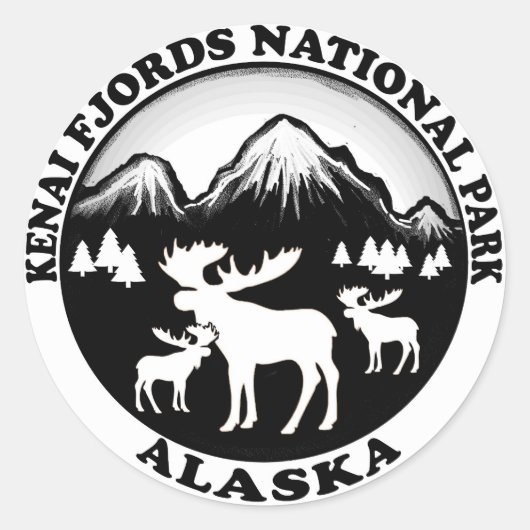Kenai Fjords Nationaal Park Alaska Ronde Sticker (Voorkant)