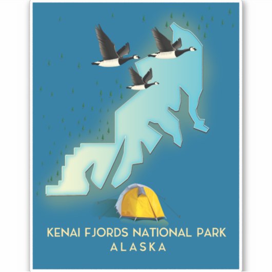 Kenai Fjords Nationaal Park Alaska Sticker (Voorkant)