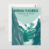 Kenai Fjords Nationaal Park Alaska Vintage Briefkaart (Voorkant / Achterkant)