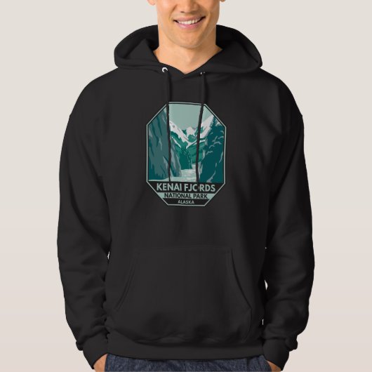 Kenai Fjords Nationaal Park Alaska Vintage Hoodie (Voorkant)